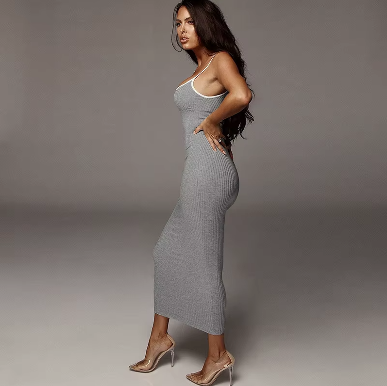 Fashion Sexy Skinny Kint Dress Backless Evening Maxi Dress Women Party Club Ladies Bodycon Peach Slim Hip Elegant Long Dresses