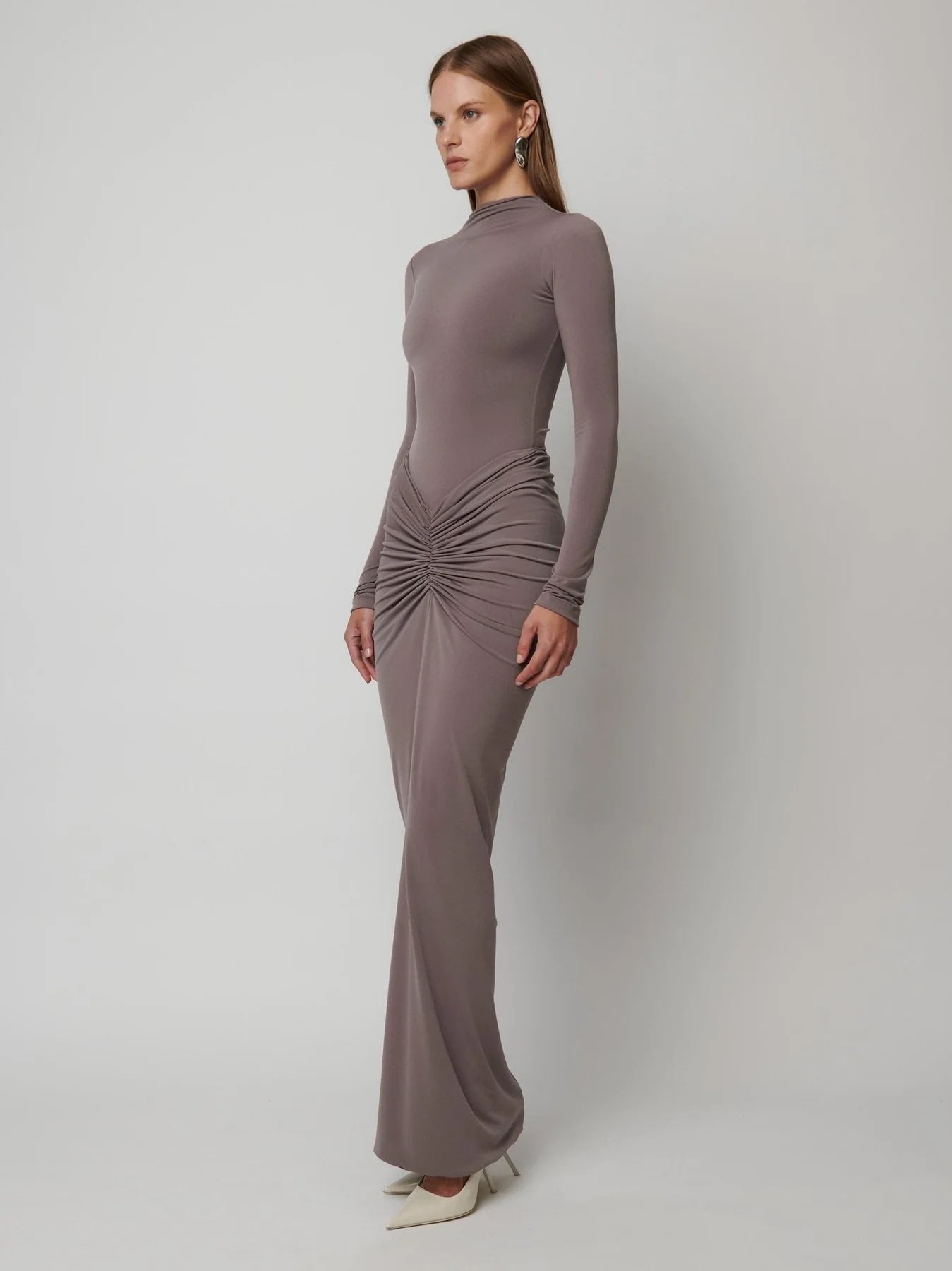 Pleated Fashion Patchwork Long Dress Women&