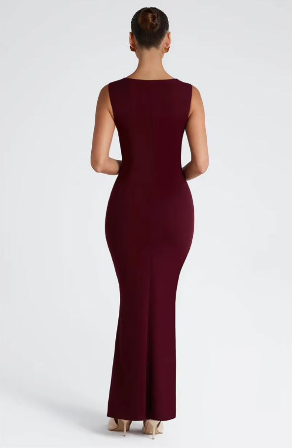 Square Collar Sleeveless Sexy Maxi Dress for Woman Fashion Spring Summer New High Waist Bodycon Club Party Long Dress