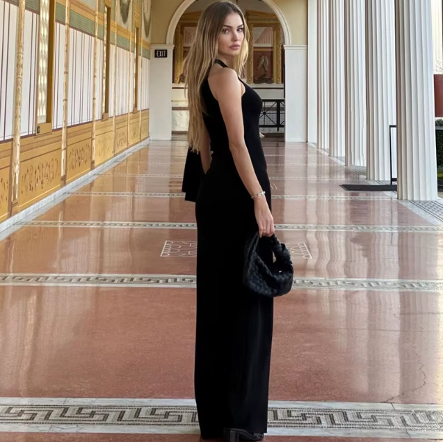 Fashion Solid O Neck Sleeveless Patchwork Sexy Bodycon Maxi Prom Dress Summer Women Clothes Party Festival Club Y2K