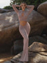Elegant Fall 2 Piece Set Women Hollow Cross Bandage Full Sleeve Crop Tops+Ruched Maxi Bodycon Skinny Trend Matching Suits