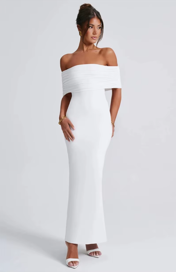 Strapless Backless Sexy Maxi Dress for Women Black Solid Off-Shoulder Sleeveless Bodycon Club Party Long Dress Elegant