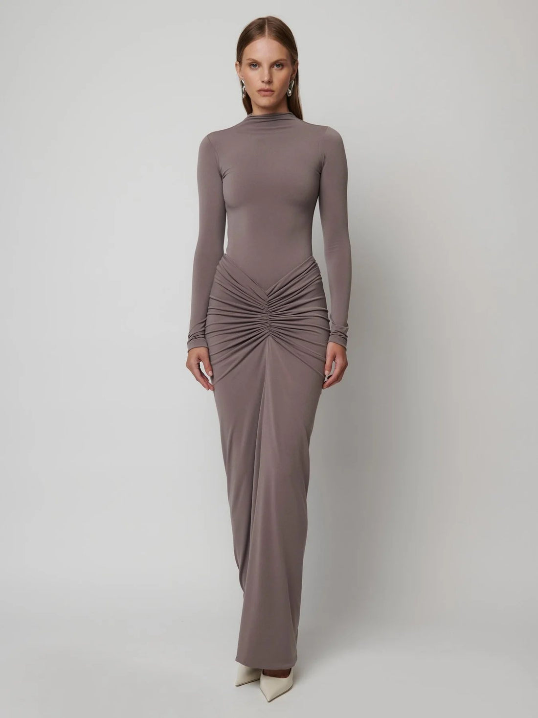 Pleated Fashion Patchwork Long Dress Women&