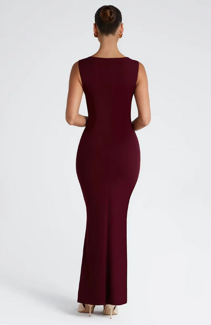 Square Collar Sleeveless Sexy Maxi Dress for Woman Fashion Spring Summer New High Waist Bodycon Club Party Long Dress