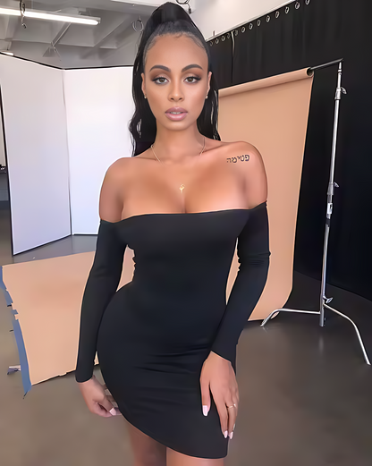 Strapless Large Women Long Sleeve Backless Night Club Dress Women