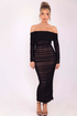 Off-Shoulder Long Sleeve Sexy Maxi Dress for Women Autumn New Strapless Backless Bodycon Ruched Party Long Dress