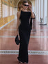 Fashion Solid O Neck Sleeveless Patchwork Sexy Bodycon Maxi Prom Dress Summer Women Clothes Party Festival Club Y2K