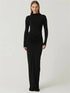 Pleated Fashion Patchwork Long Dress Women&