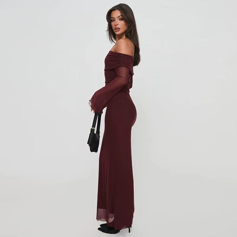 🔥Summer New European and American Dress with Solid Color Design One Shoulder Elegant and Noble Casual Dance Slim Fit and Sexy
