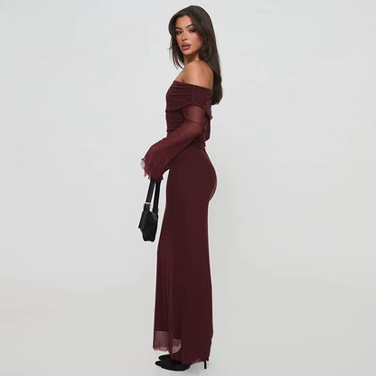🔥Summer New European and American Dress with Solid Color Design One Shoulder Elegant and Noble Casual Dance Slim Fit and Sexy