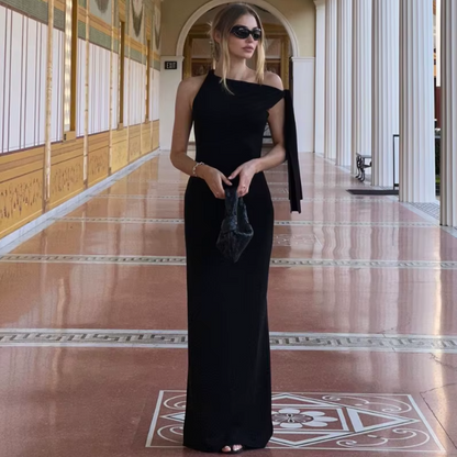 Fashion Solid O Neck Sleeveless Patchwork Sexy Bodycon Maxi Prom Dress Summer Women Clothes Party Festival Club Y2K