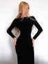 Sexy Dresses Women Fashion Streetwear Regular Solid Slash-Neck Full Sleeve Slim Skinny Party Split Vestidos Robes Zipper