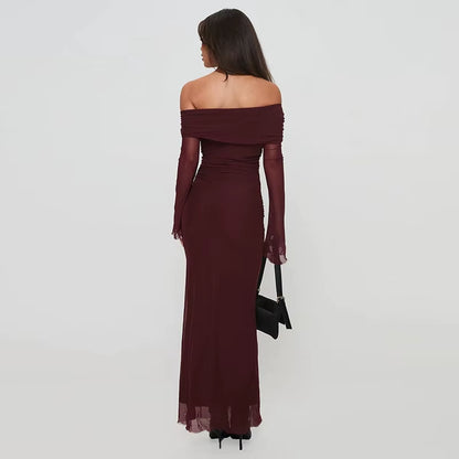 🔥Summer New European and American Dress with Solid Color Design One Shoulder Elegant and Noble Casual Dance Slim Fit and Sexy
