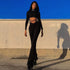 Y2K V-Shape Waist Flare Pants Fashion Style Sexy Strechy Trousers Women Lace up High Waist Low Rise Harajuku Solid Full Length